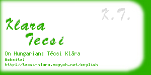 klara tecsi business card