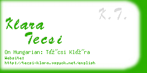 klara tecsi business card